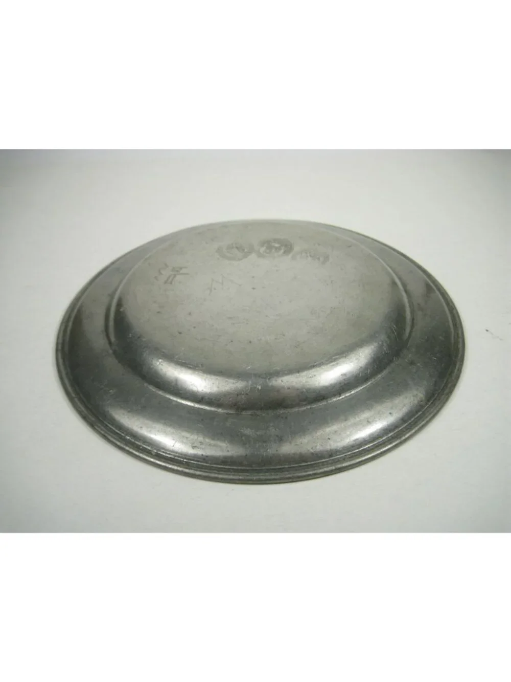 Antique Pewter Plate Shallow Dish With Hallmarks Age Wear Charger